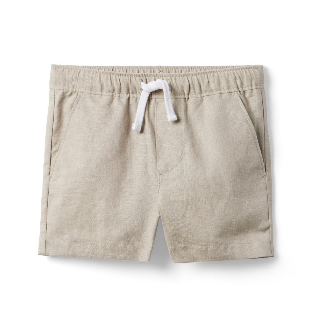 Janie and Jack Linen-Cotton pull on short